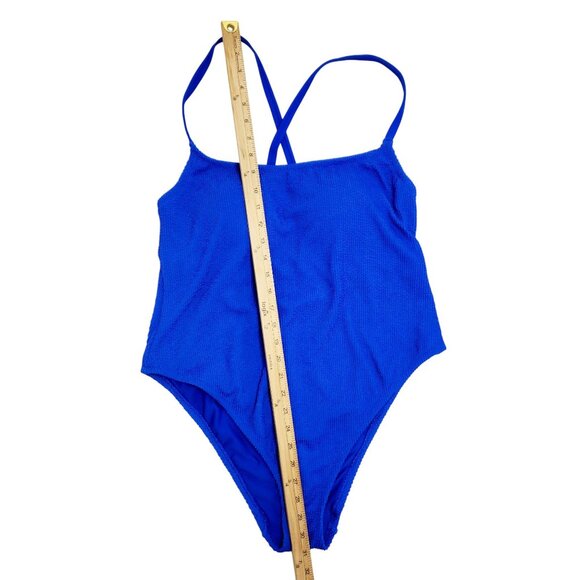 Shade & Shore Womens Blue One-Piece Swimsuit With Cross-Back Straps Size 18 - Picture 5 of 7